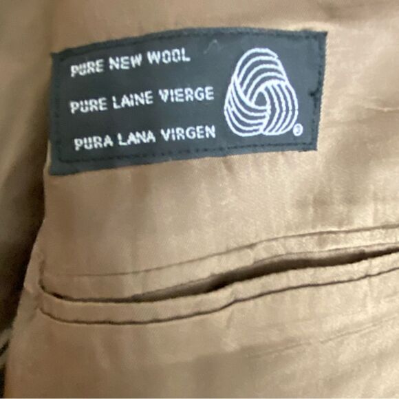 Chaps Ralph Lauren Suit Jacket Tan Wool Window Pane Plaid Men’s Size 50R - Picture 7 of 16